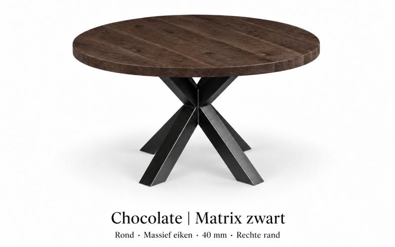 Ronde eiken eettafel 40 mm &ndash; zelf samenstellen